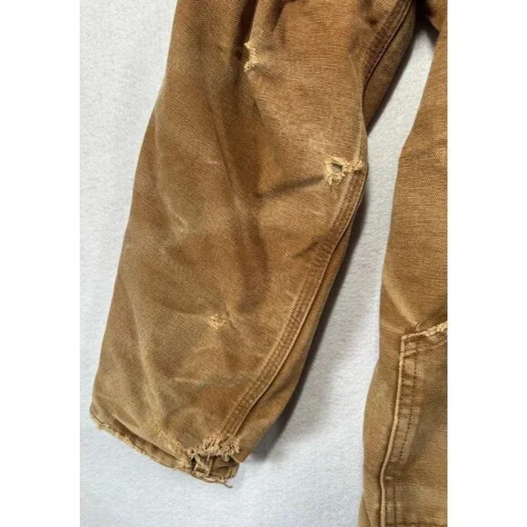 Carhartt Sandstone Duck Arctic Traditional Coat Tan Canvas Work C26 211 Men's L - Picture 7 of 13